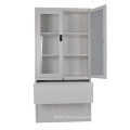 double glass doors office metal storage steel cabinet